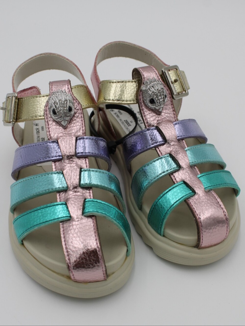 NWT Kurt Geiger London Kensington Fisherman Sandals Pastel Multi Size 11M